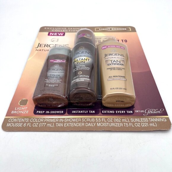 Jergens Natural Glow Exclusive Tanning Collection Light Bronze Sunless Gold New - Picture 7 of 14